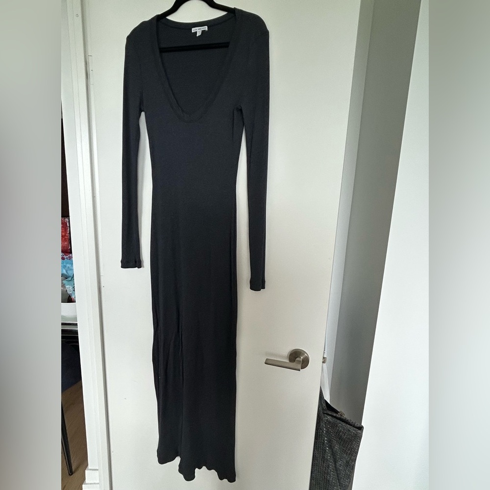 James Perse navy blue Long Sleeve Bodycon Dress